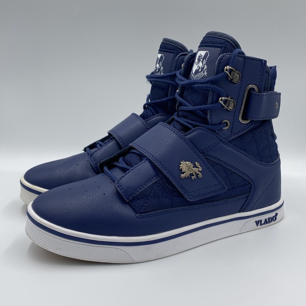 Vlado Atlas II Blue Leather Men's 7 Adjustable Strap High Top Shoes IG-1500-14